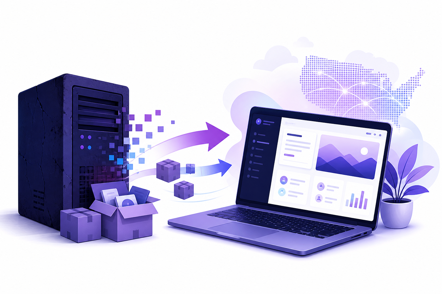 Website migration concept for moving a US WordPress site to Hostinger