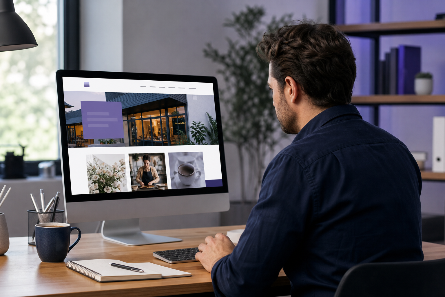 American small business owner launching a WordPress website in the United States